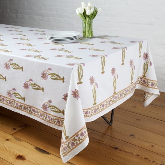 Florence Tablecloth - Lilac/Green